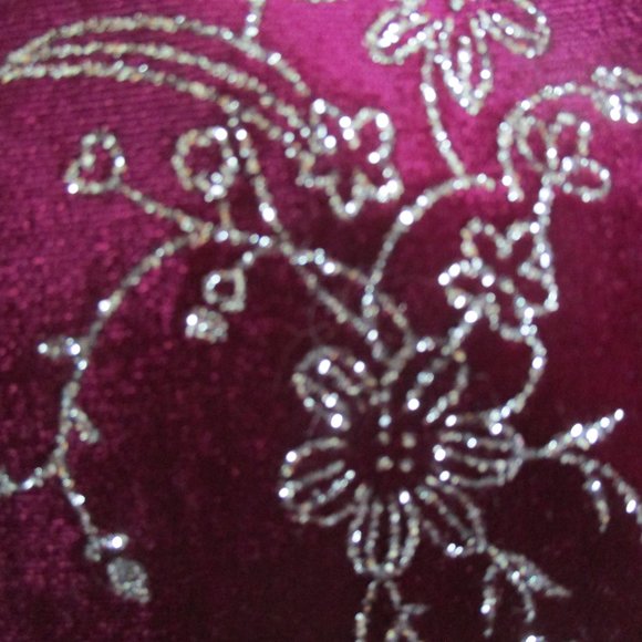 Purple Velour w/ Silver Design Party Dress 1X - Picture 12 of 12